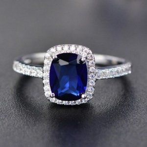 New Beautiful 925 Sterling Silver Sapphire Ring